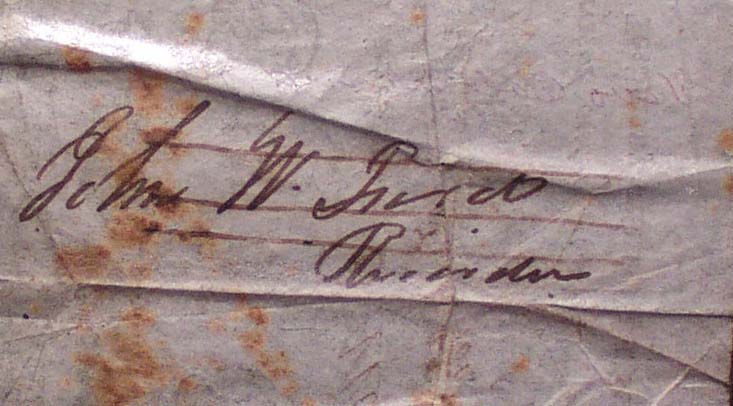 $2.25 City of Chattanooga scrip 1857 back endoursment